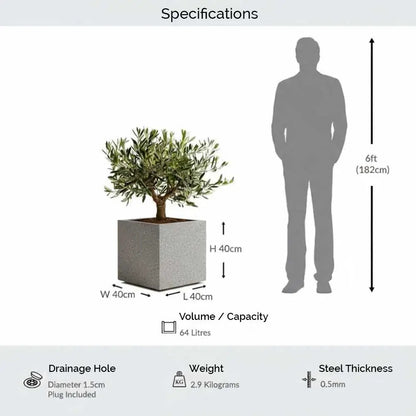 #40cm(L) x 40cm(W) x 40cm(H)
#Grey Stone
#With Liner
#No Liner