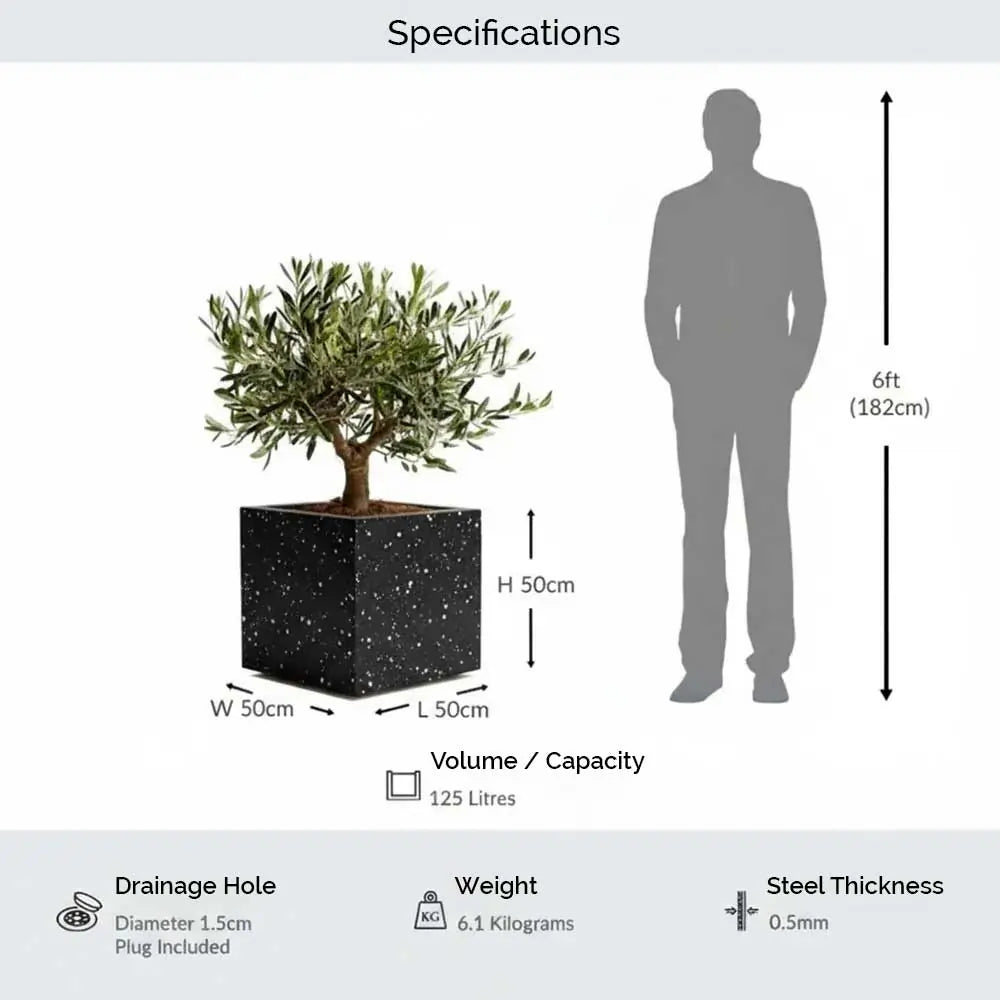 #50cm(L) x 50cm(W) x 50cm(H)
#Black Stone
#With Liner
#No Liner