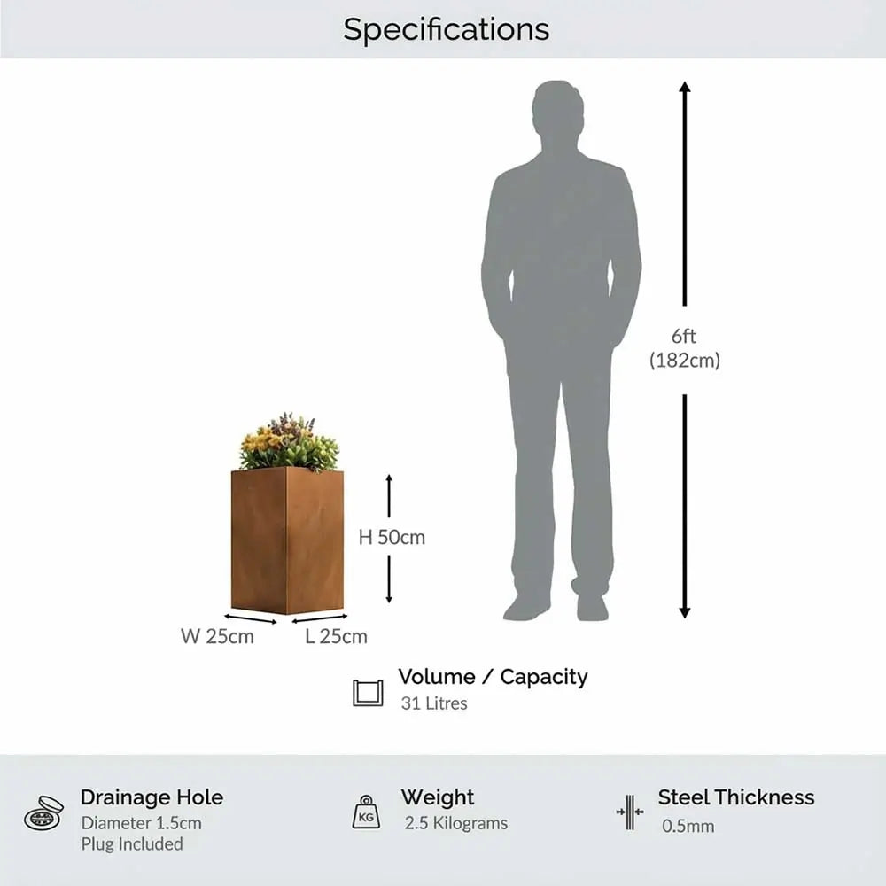 #25cm(L) x 25cm(W) x 50cm(H)
#Copper