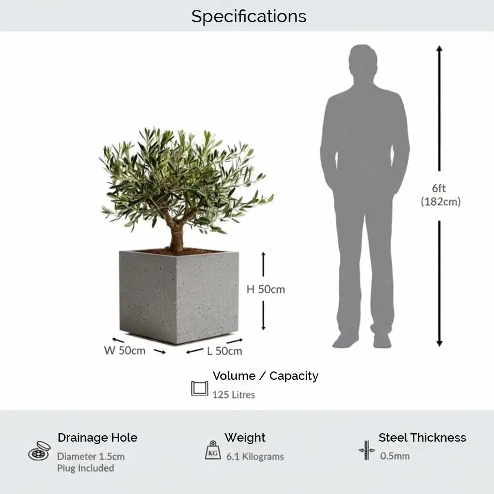 #50cm(L) x 50cm(W) x 50cm(H)
#Grey Stone
#With Liner
#No Liner