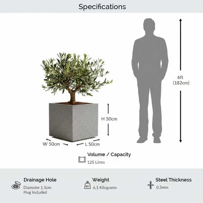 #50cm(L) x 50cm(W) x 50cm(H)
#Grey Stone
#With Liner
#No Liner