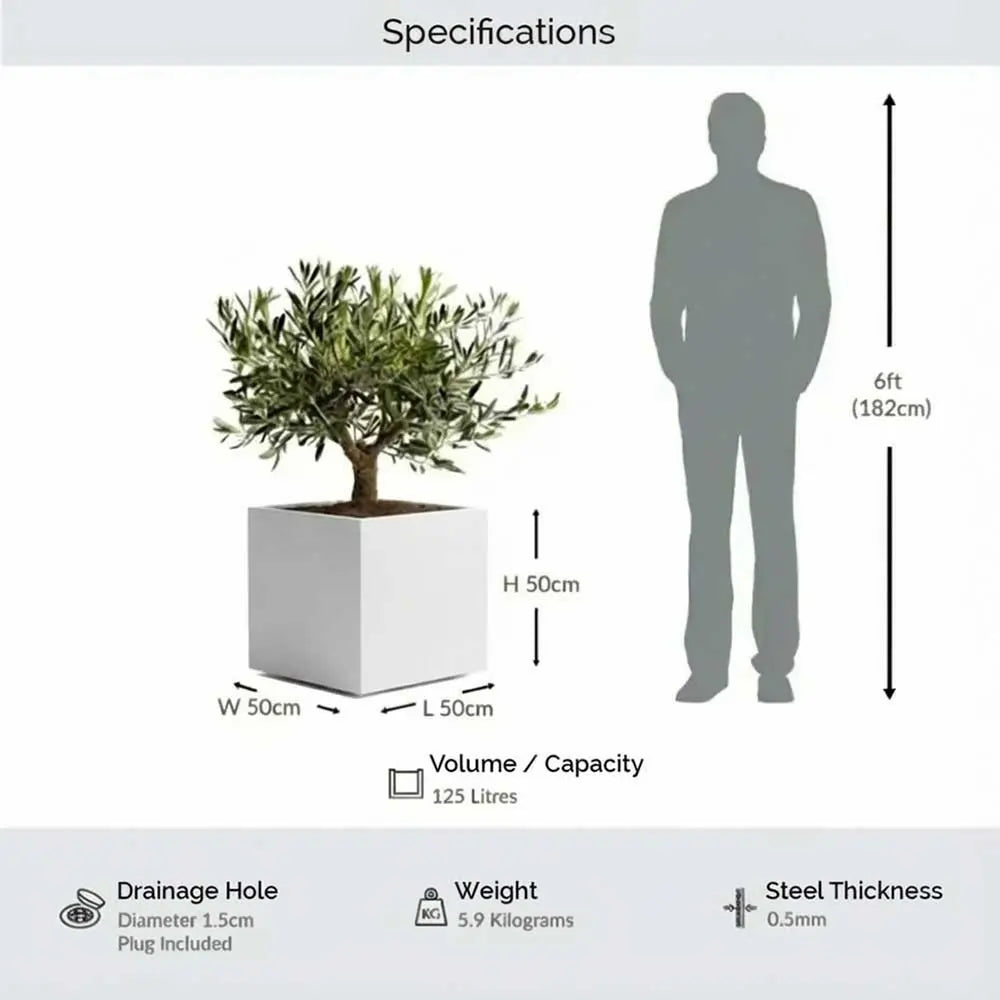 #50cm(L) x 50cm(W) x 50cm(H)
#White
#With Liner
#No Liner