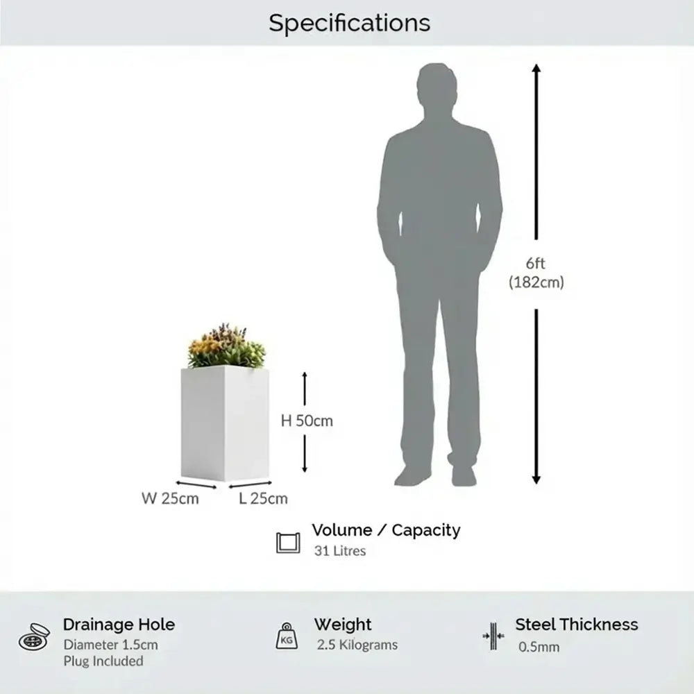 #25cm(L) x 25cm(W) x 50cm(H)
#white