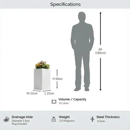 #25cm(L) x 25cm(W) x 50cm(H)
#white