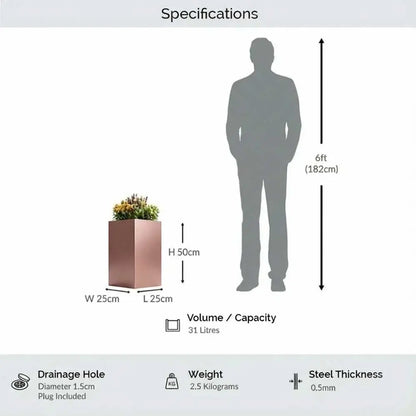 #25cm(L) x 25cm(W) x 50cm(H)
#Rose Gold