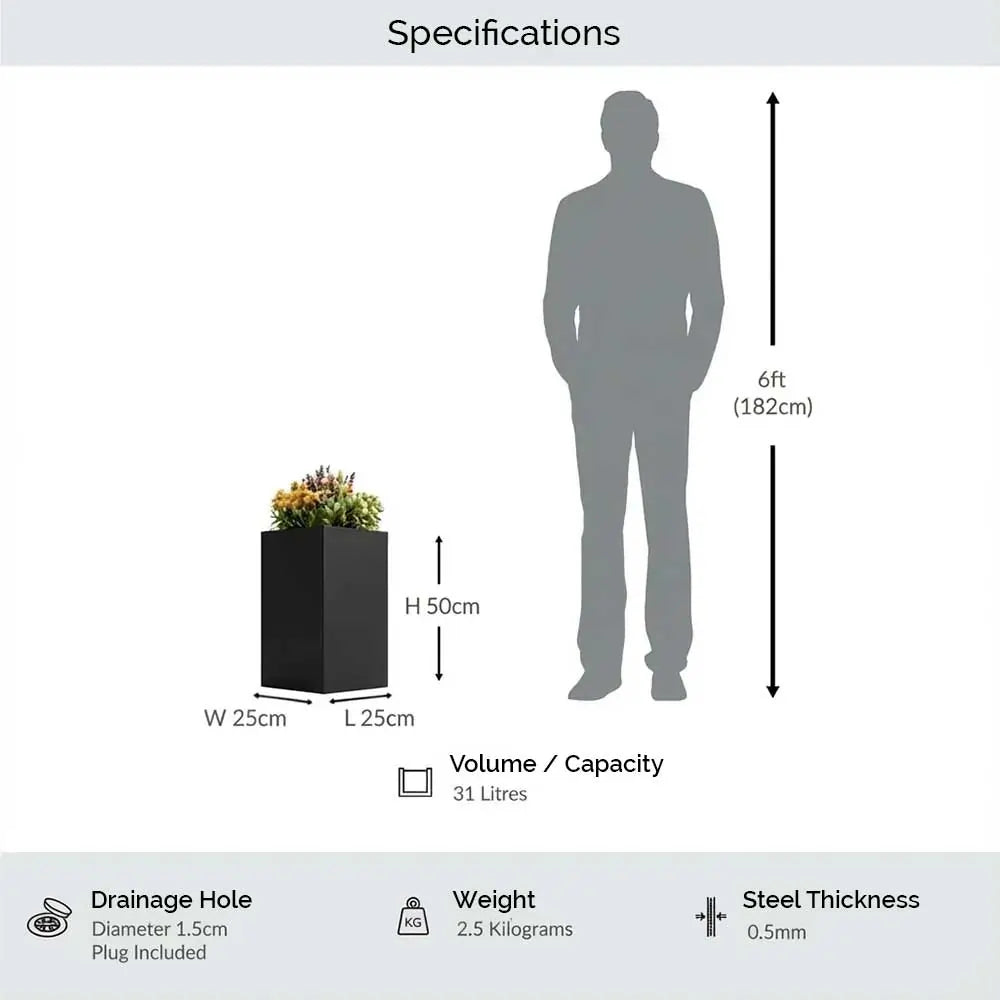 #25cm(L) x 25cm(W) x 50cm(H)
#black