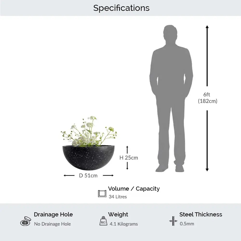 #51cm(D) x 25cm(H)
#black stone