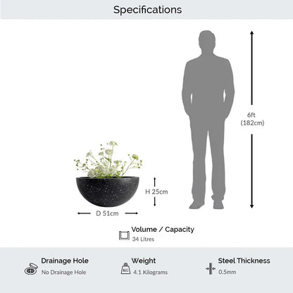 #51cm(D) x 25cm(H)
#black stone