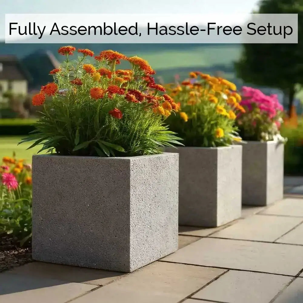 #60cm(L) x 60cm(W) x 60cm(H)
#50cm(L) x 50cm(W) x 50cm(H)
#40cm(L) x 40cm(W) x 40cm(H)
#30cm(L) x 30cm(W) x 30cm(H)
#Grey Stone
#With Liner
#No Liner