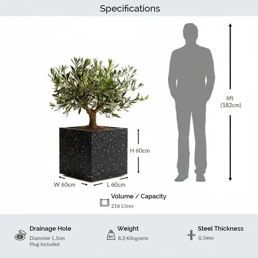 #60cm(L) x 60cm(W) x 60cm(H)
#Black Stone
#With Liner
#No Liner