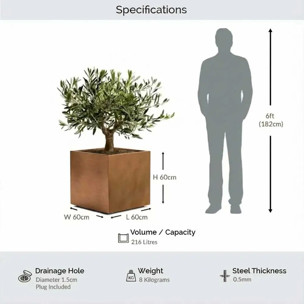 #60cm(L) x 60cm(W) x 60cm(H)
#Copper
#With Liner
#No Liner