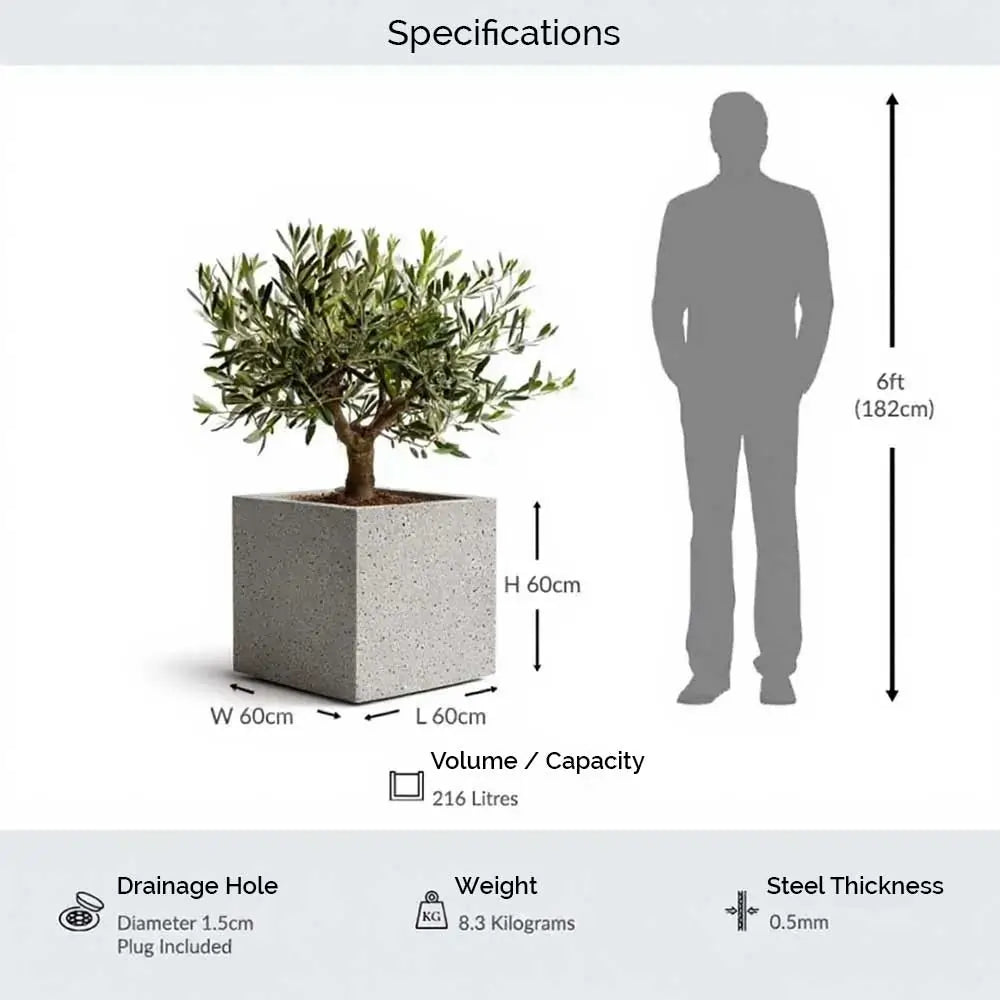 #60cm(L) x 60cm(W) x 60cm(H)
#Grey Stone
#With Liner
#No Liner