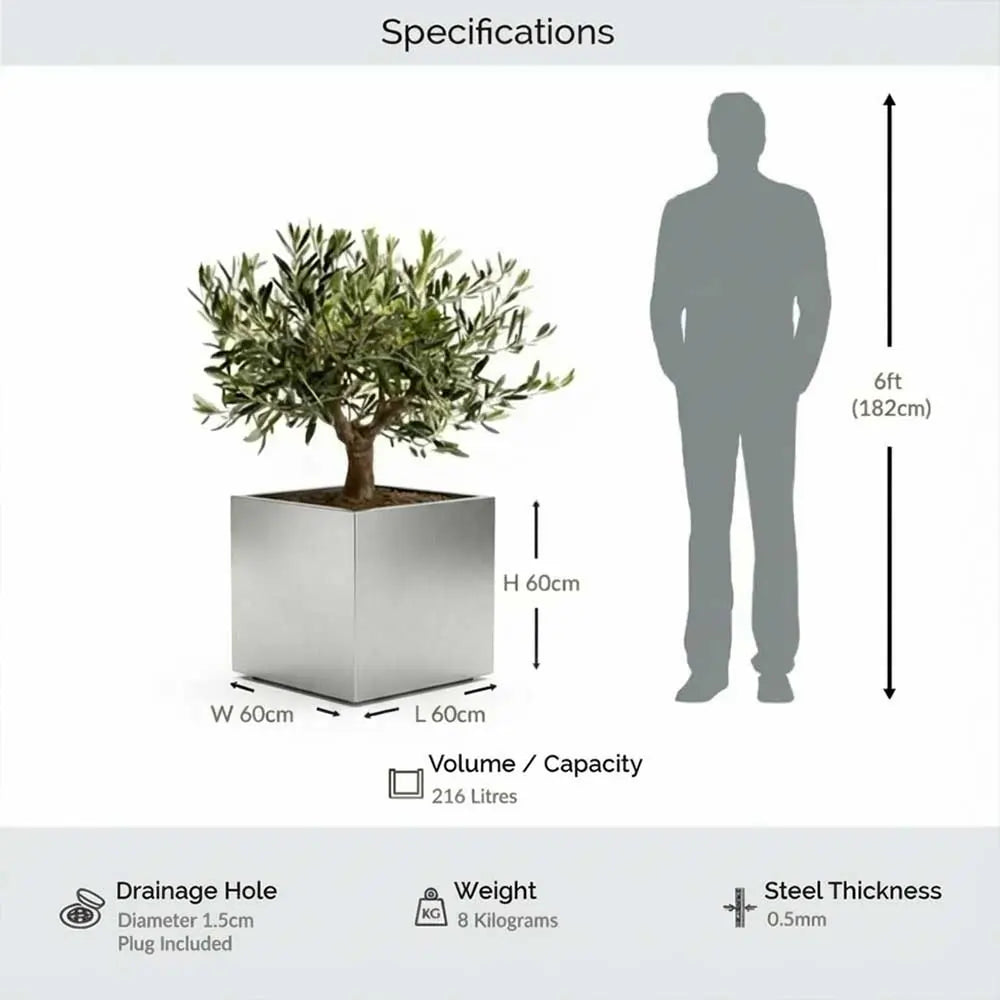 #60cm(L) x 60cm(W) x 60cm(H)
#Silver
#With Liner
#No Liner