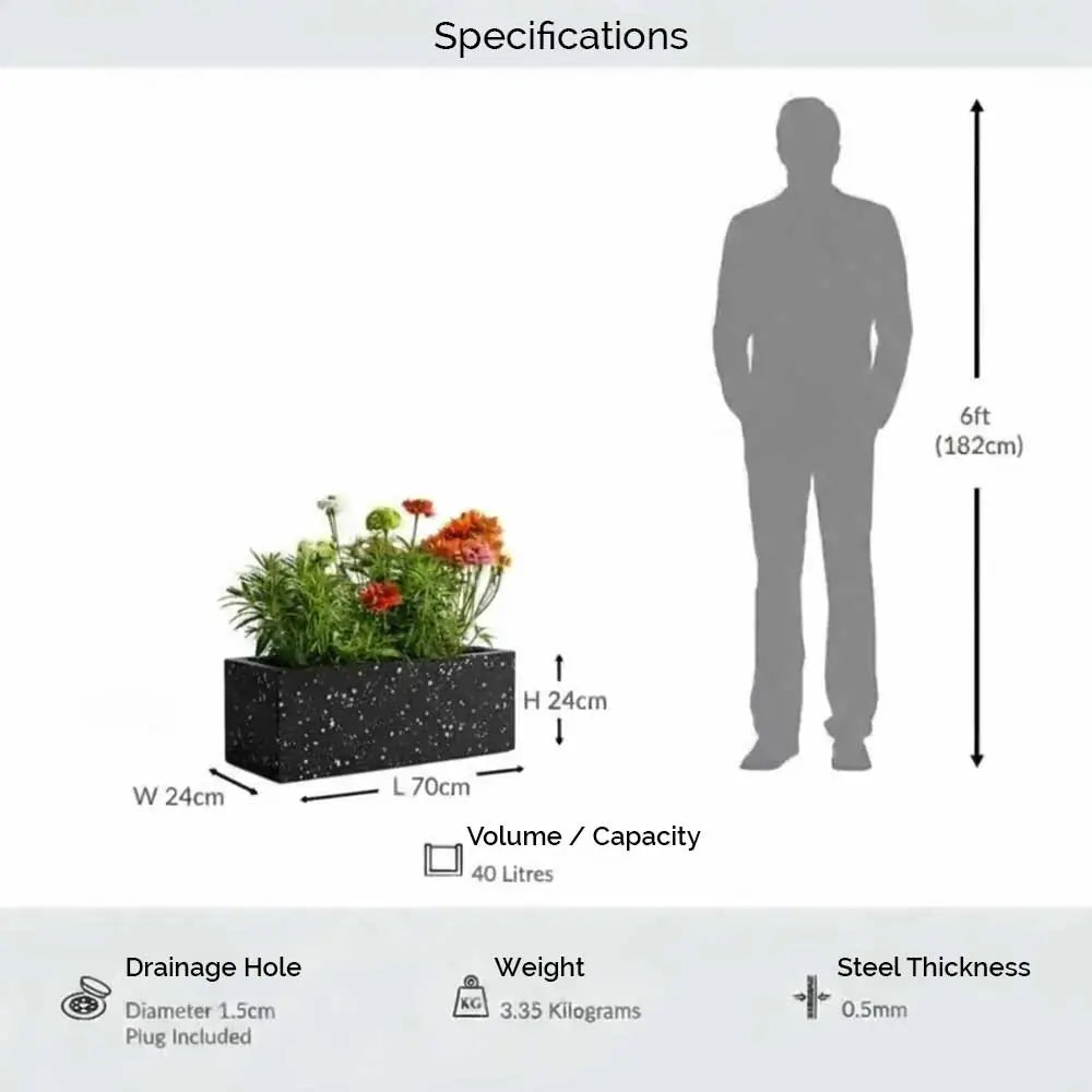 #Black Stone
#70cm(L) x 24cm(W) x 24cm(H)
#With Liner
#No Liner