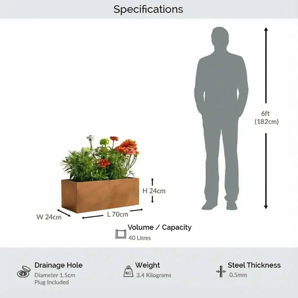 #Copper
#70cm(L) x 24cm(W) x 24cm(H)
#With Liner
#No Liner