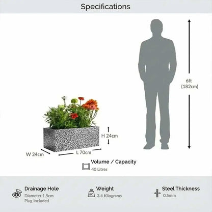 #Silver Black
#70cm(L) x 24cm(W) x 24cm(H)
#With Liner
#No Liner