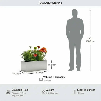 #Silver
#70cm(L) x 24cm(W) x 24cm(H)
#With Liner
#No Liner