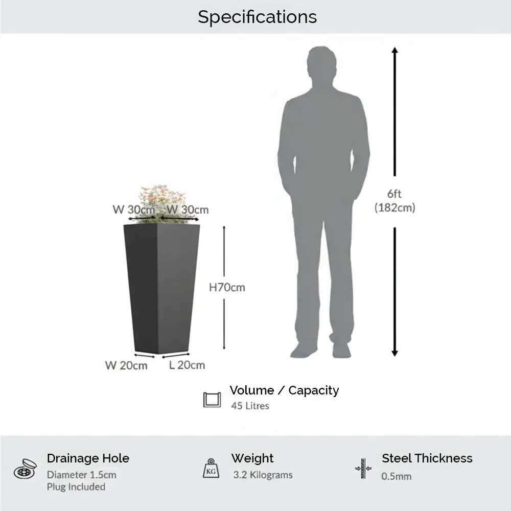 #30cm(L) x 30cm(W) x 70cm(H)
#grey