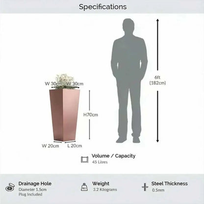 #30cm(L) x 30cm(W) x 70cm(H)
#Rose Gold