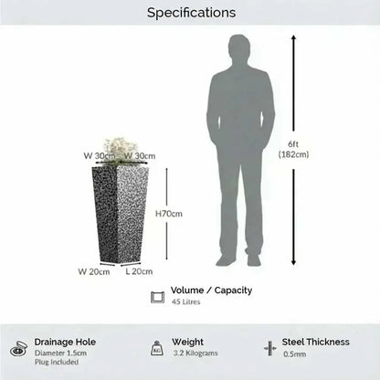 #30cm(L) x 30cm(W) x 70cm(H)
#silver black