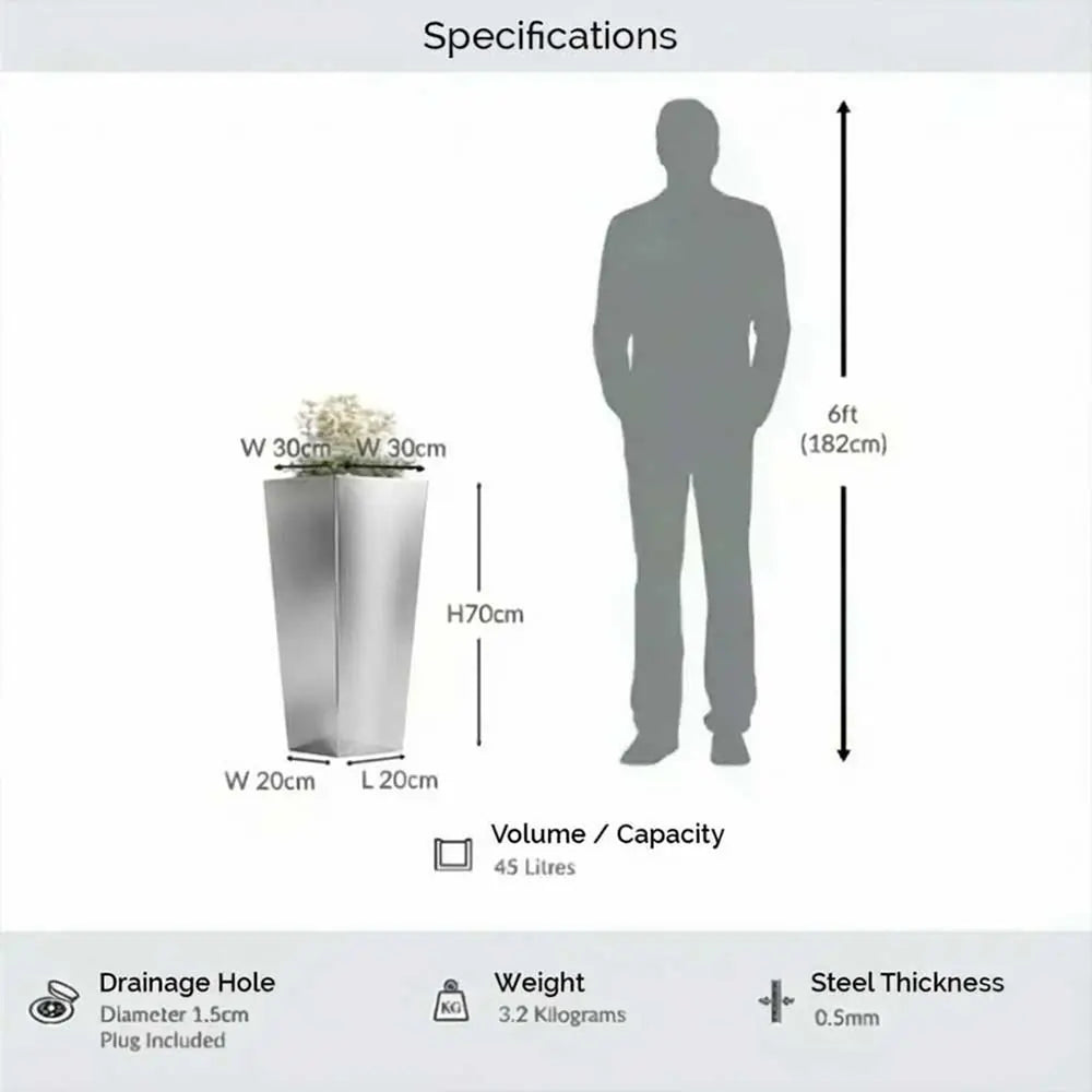 #30cm(L) x 30cm(W) x 70cm(H)
#silver