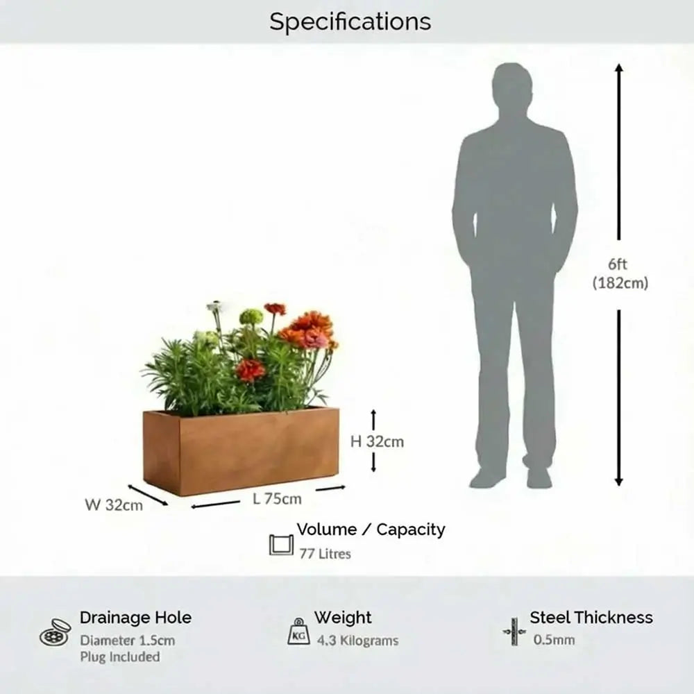 #Copper
#75cm(L) x 32cm(W) x 32cm(H)
#With Liner
#No Liner