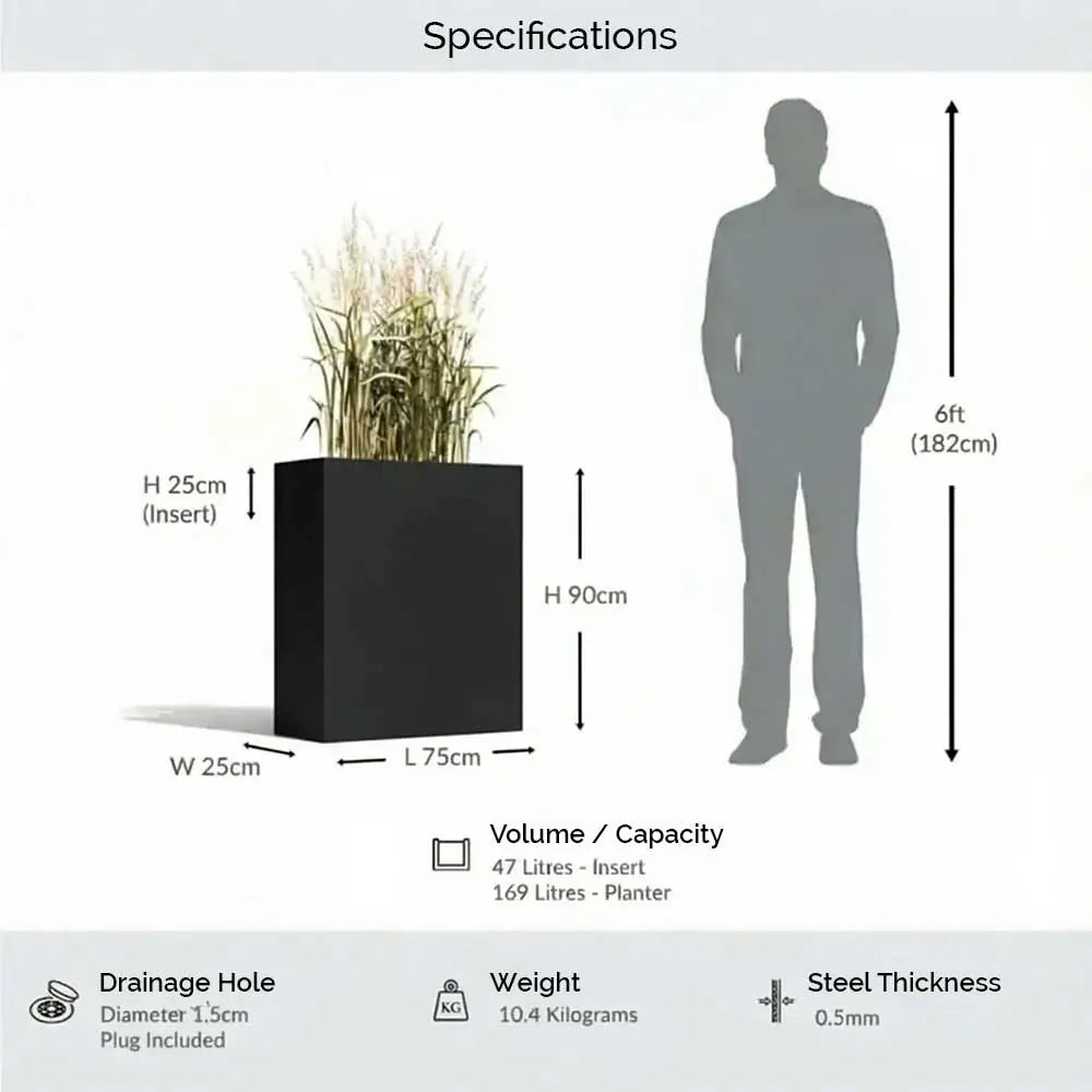 #75cm(L) x 25cm(W) x 90cm(H)
#black