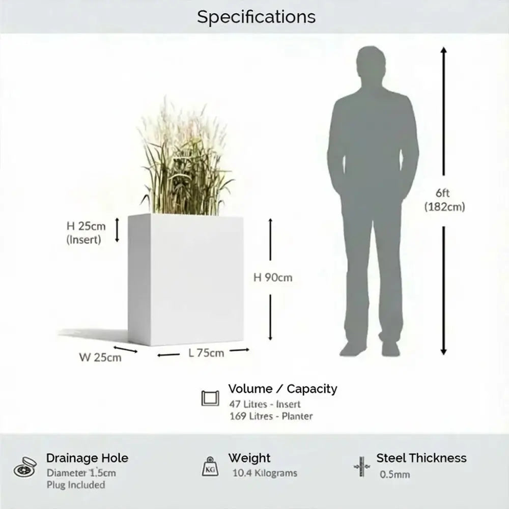 #75cm(L) x 25cm(W) x 90cm(H)
#white