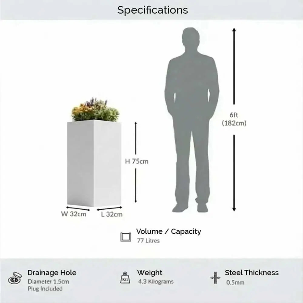 #32cm(L) x 32cm(W) x 75cm(H)
#white