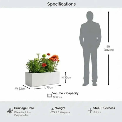 #White
#75cm(L) x 32cm(W) x 32cm(H)
#With Liner
#No Liner