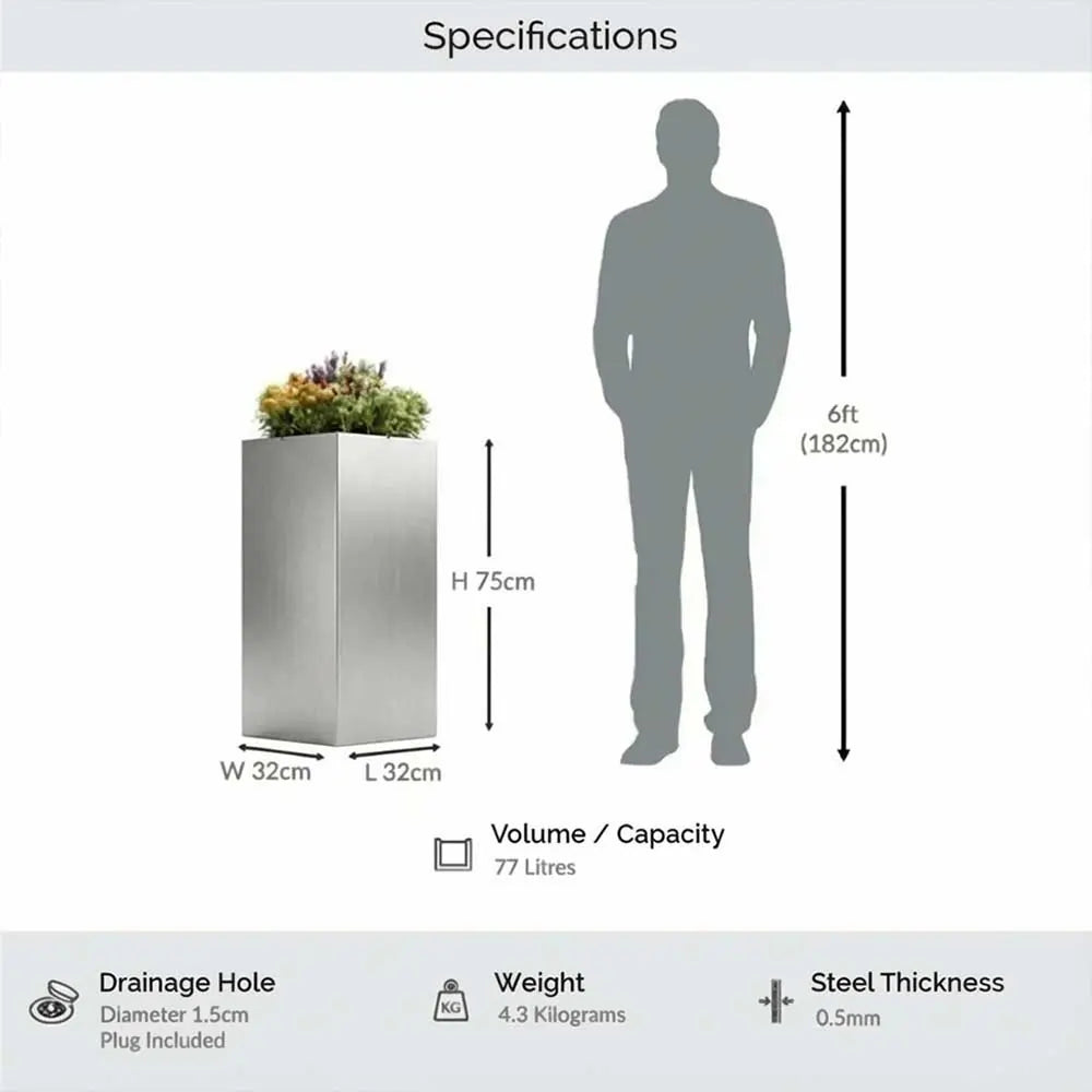 #32cm(L) x 32cm(W) x 75cm(H)
#silver