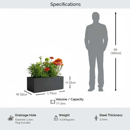 #Grey
#75cm(L) x 32cm(W) x 32cm(H)
#With Liner
#No Liner