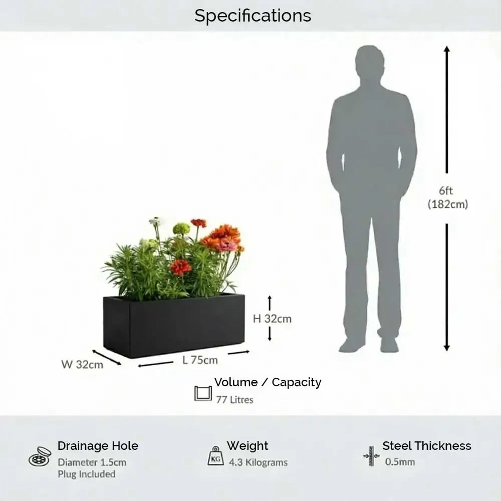 #Black
#75cm(L) x 32cm(W) x 32cm(H)
#With Liner
#No Liner