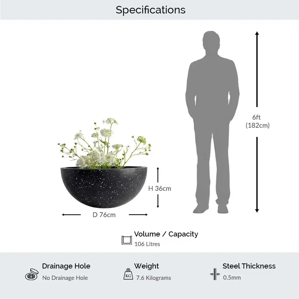 #76cm(D) x 36cm(H)
#black stone