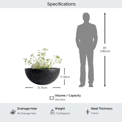 #76cm(D) x 36cm(H)
#black stone