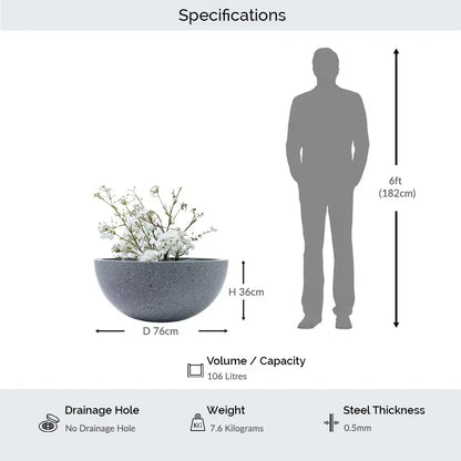 #76cm(D) x 36cm(H)
#grey stone