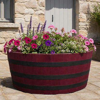 #80-85cm(D) x 33cm(H) 1/4 Barrel
#Burgundy/Black Band
#with Liner
#without Liner