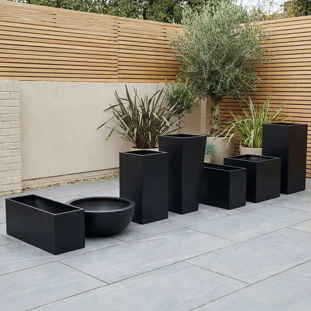 galvanised plant pots Zinc Galvanised Tapered Square Planter – Planters.co.uk