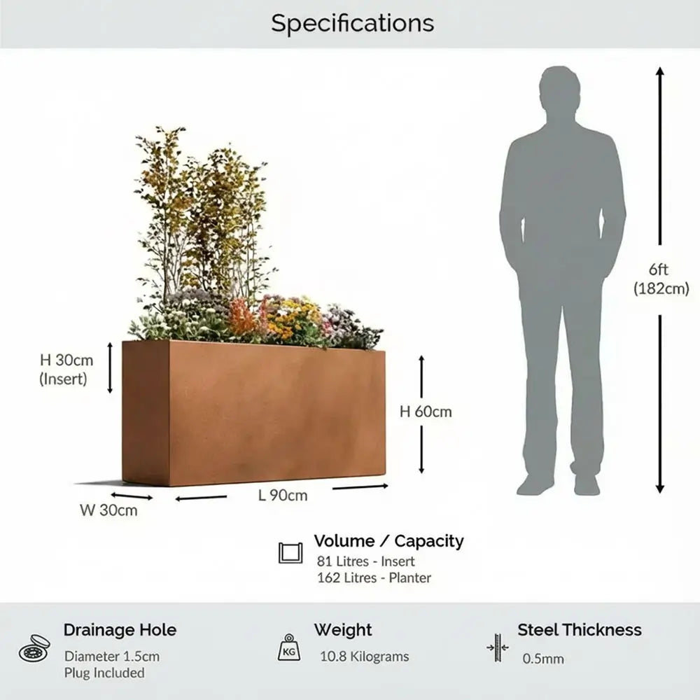 #90cm(L) x 30cm(W) x 60cm(H)
#copper