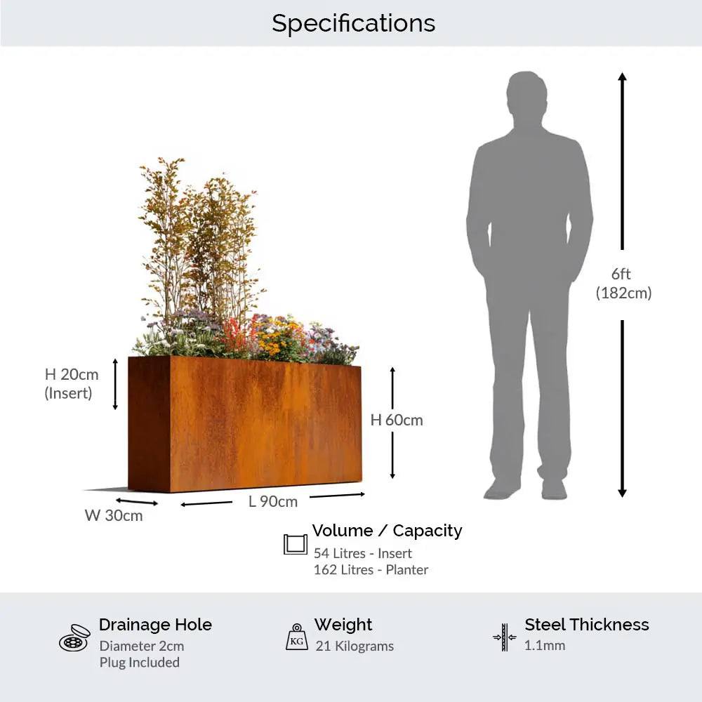 #90cm(L) x 30cm(W) x 60cm(H)
