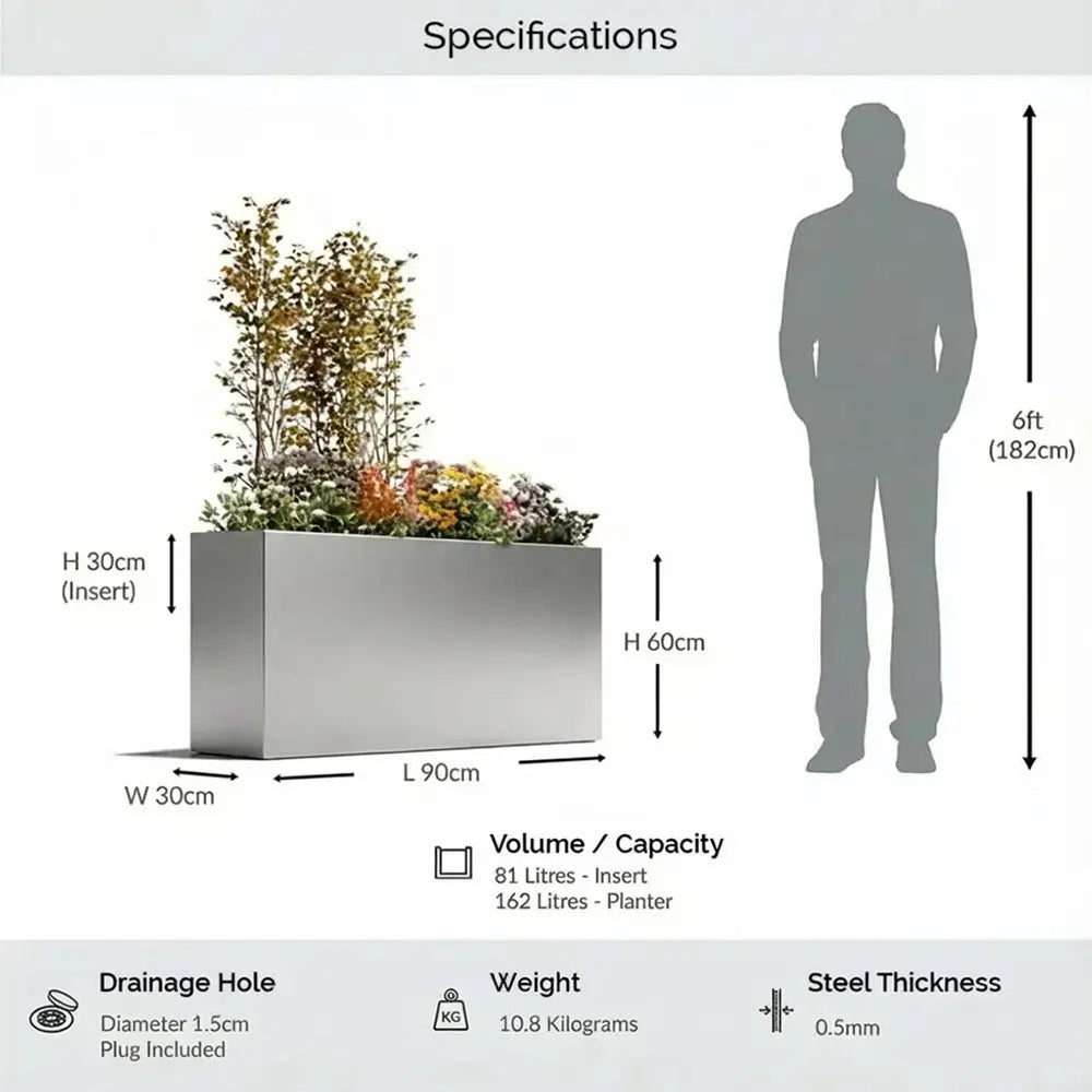 #90cm(L) x 30cm(W) x 60cm(H)
#silver