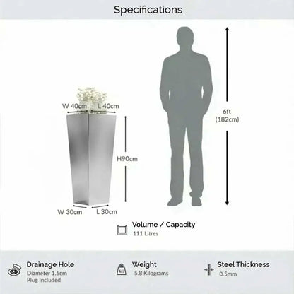 #40cm(L) x 40cm(W) x 90cm(H)
#silver