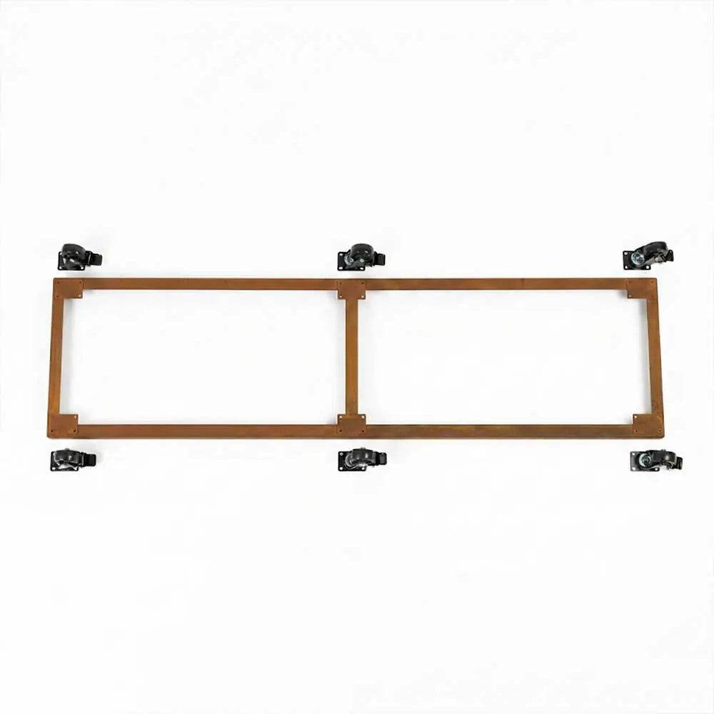 Corten Steel Wheel base for 2m Trough Planter 200cm(L) x 50cm(H) x 50cm(W)