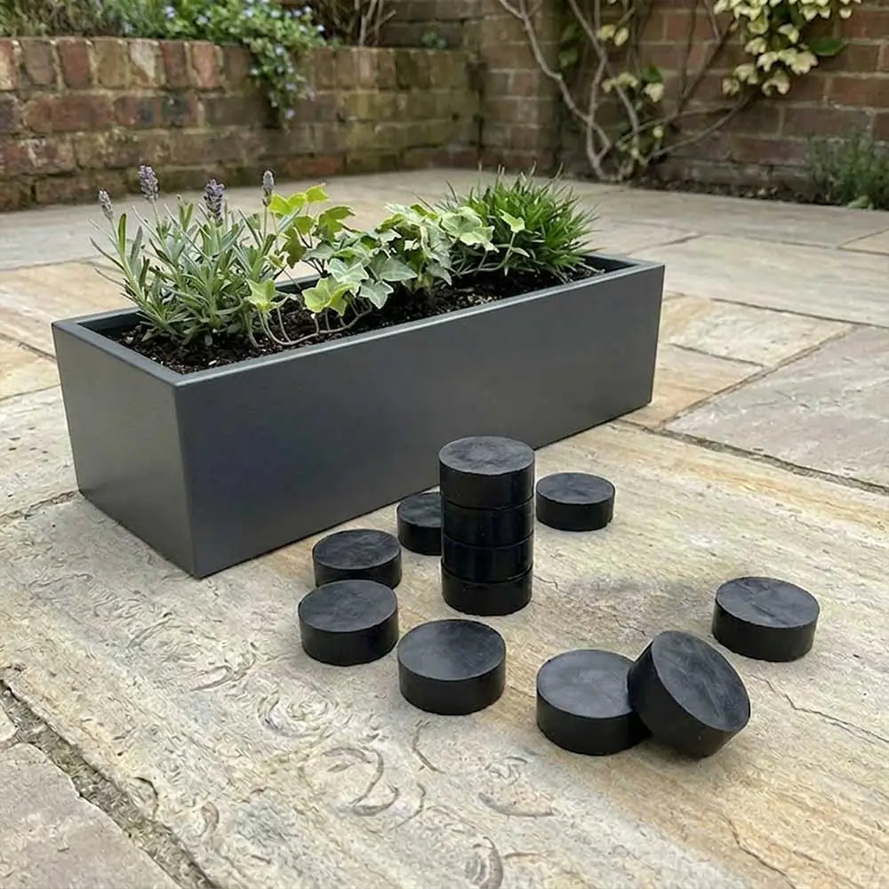 12 Invisible Thick Rubber Pot Feet with Non-Slip Surface Grip & Adhesive Pads - 7cm Diameter 3cm Tall