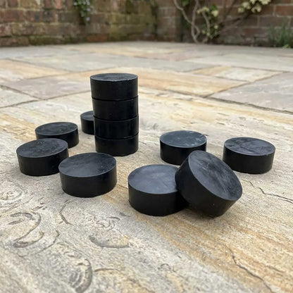 12 Invisible Thick Rubber Pot Feet with Non-Slip Surface Grip & Adhesive Pads - 7cm Diameter 3cm Tall