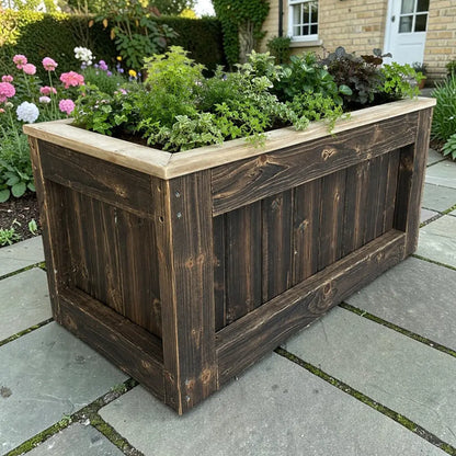 Customisable Wooden Trough Planter