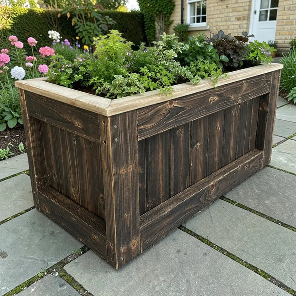 210cm Customisable Wooden Trough Planter