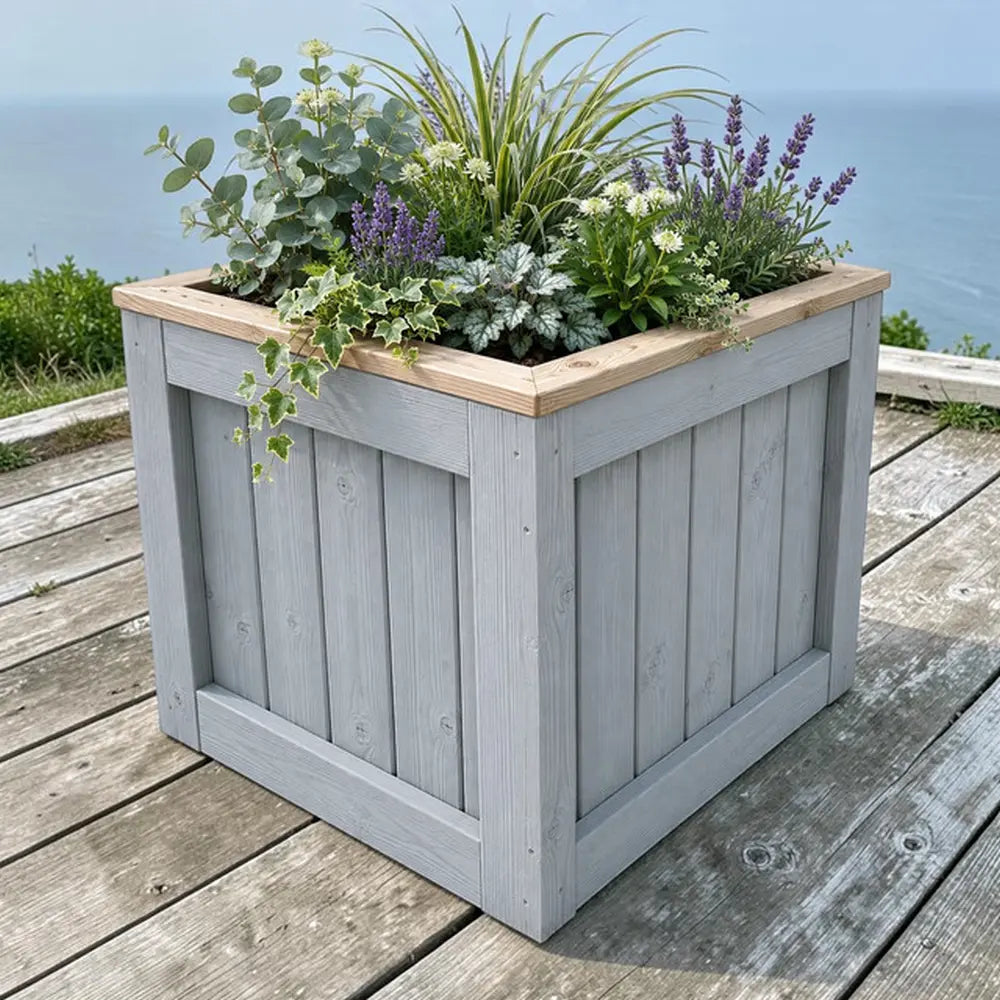 Customisable Wooden Cube Planter