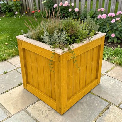 Customisable Wooden Cube Planter