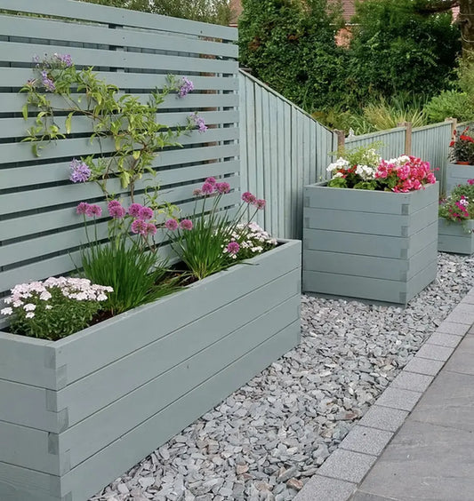 120cm Customisable Wood Trough Trellis Planter